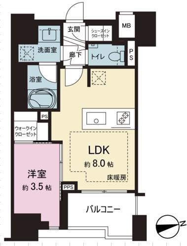 ルジェンテ板橋(1LDK/11階)の間取り写真