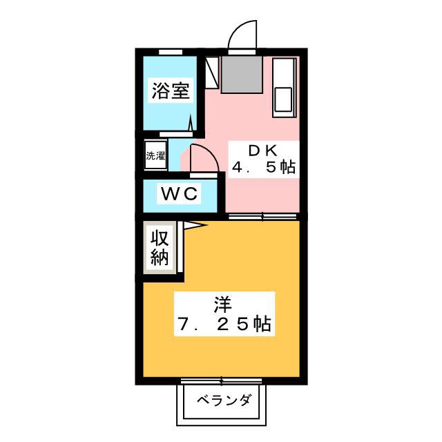 コーポ木崎(1DK/1階)の間取り写真