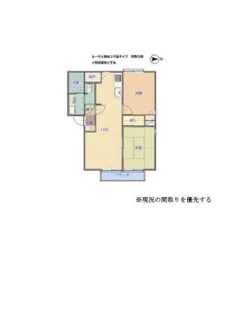ルーチェ西谷(2LDK/1階)の間取り写真