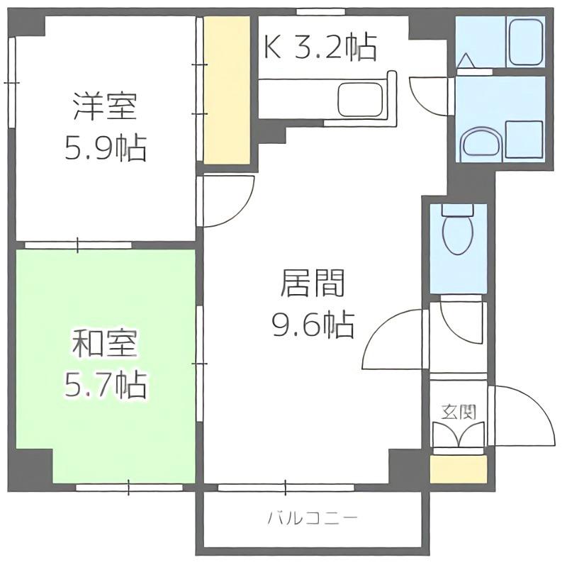 ティマル(2LDK/4階)の間取り写真