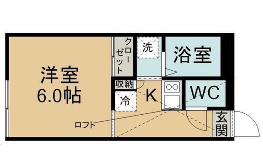 リベェールII(1K/1階)の間取り写真