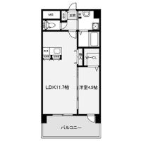 万玉ビル(1LDK/4階)の間取り写真