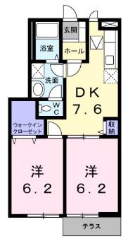 サンシャルマン(2DK/1階)の間取り写真