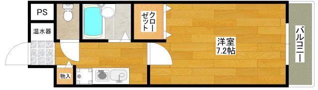 北大阪急行 緑地公園駅 徒歩11分 5階建 築29年(1K/1階)の間取り写真