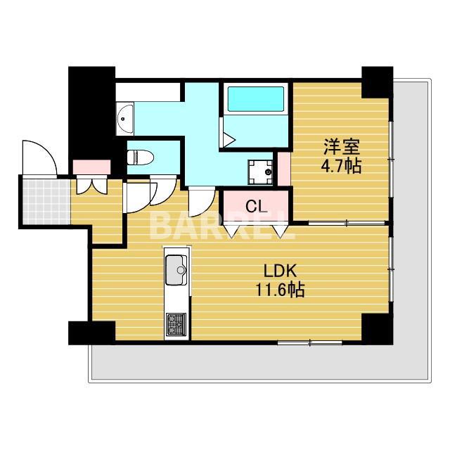 近鉄淀川リバーサイド(1LDK/5階)の間取り写真