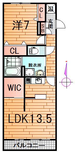 ボルツIV(2LDK/3階)の間取り写真
