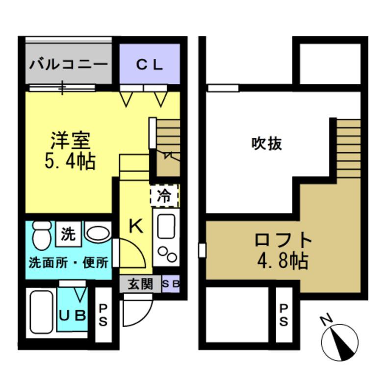 NOBLE(ワンルーム/1階)の間取り写真