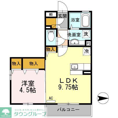 シャルマン(1LDK/3階)の間取り写真