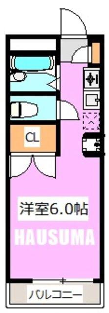 シャルマン西巣鴨(ワンルーム/2階)の間取り写真