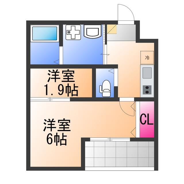 大浜北町シーエム・シス(2K/3階)の間取り写真