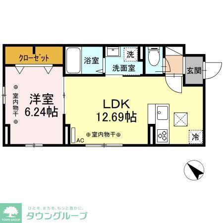 サイドコート(1LDK/1階)の間取り写真