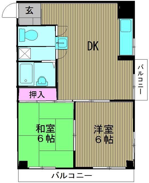 カーサグランデ(2LDK/3階)の間取り写真