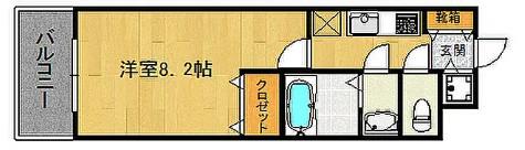 V-TOWER NO60(1K/6階)の間取り写真
