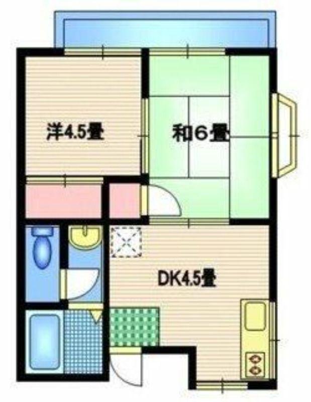 ハウスいわつき(2DK/1階)の間取り写真