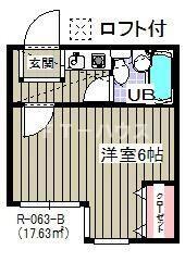 ローズアパートR63番館(1K/1階)の間取り写真