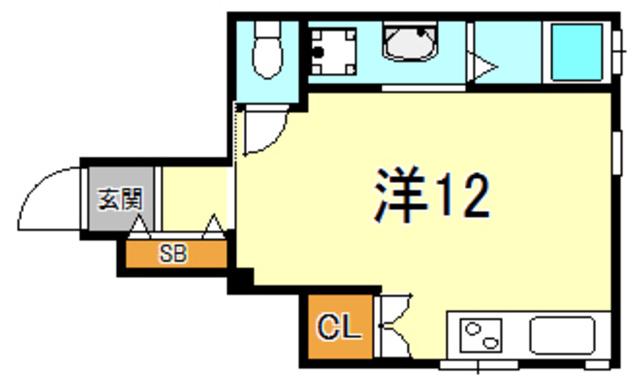 瀧山ビル(ワンルーム/1階)の間取り写真