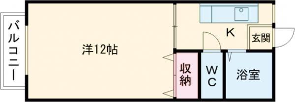 ヘリテージ(1K/2階)の間取り写真