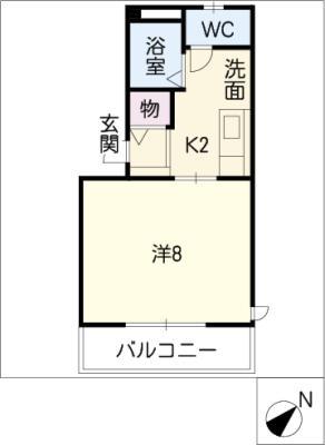クレセントコートステラ(1K/1階)の間取り写真