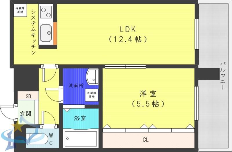 ヒルズパークサイド116(1LDK/3階)の間取り写真