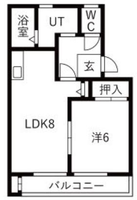 アムールハイツ(1LDK/2階)の間取り写真