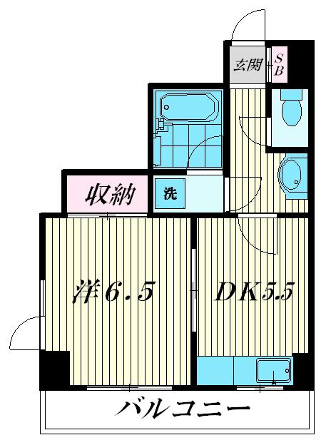 クラルテ大森本町(1DK/3階)の間取り写真
