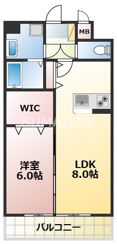 CHAINON楡木(1LDK/5階)の間取り写真
