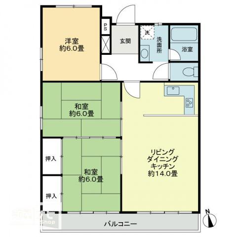 メゾン栗林(3LDK/3階)の間取り写真