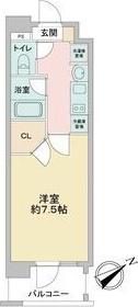 ベルファース川原通(1K/4階)の間取り写真