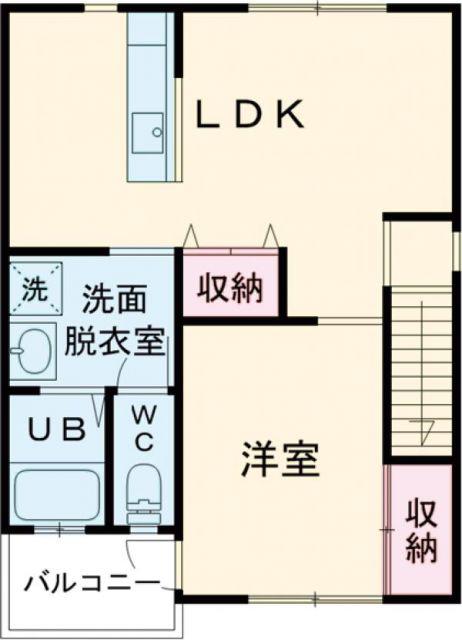 KIITOS(1LDK/2階)の間取り写真