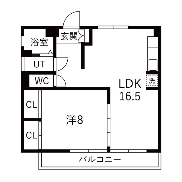 関谷コーポ(1LDK/4階)の間取り写真