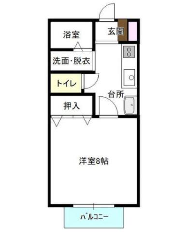 ハイツ・エーデルワイス(1K/1階)の間取り写真