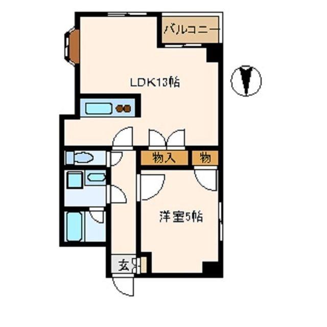 ヒルズ藤(1LDK/2階)の間取り写真