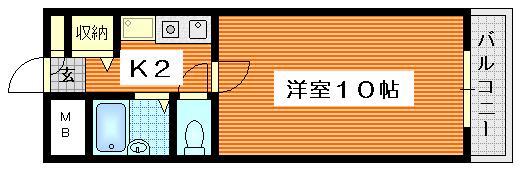 堀子ビル(1K/3階)の間取り写真