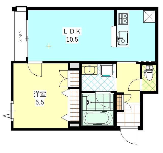 プランドール代田(1LDK/1階)の間取り写真