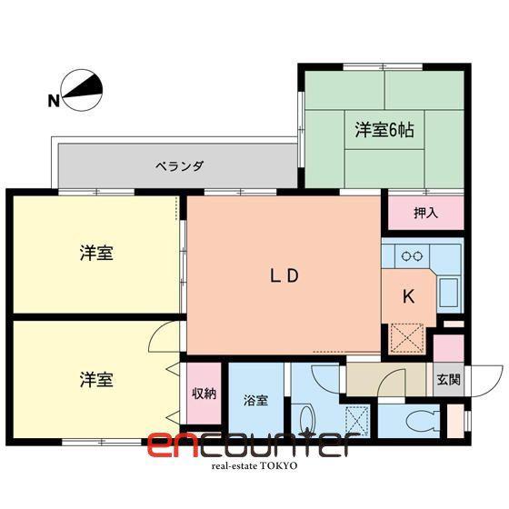 アゼリアガーデン(3LDK/2階)の間取り写真
