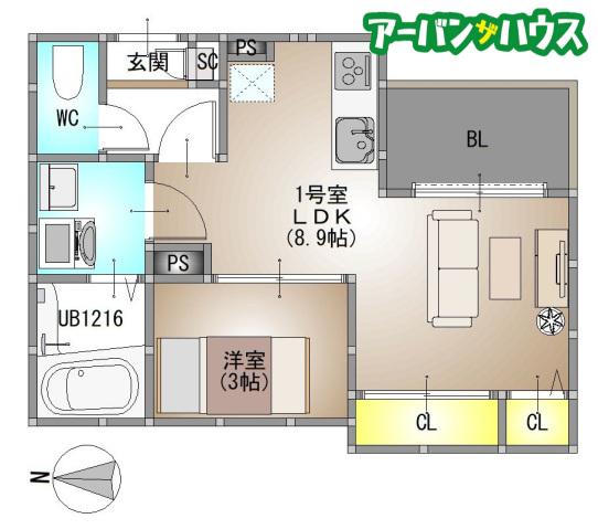 REGALEST 今(1LDK/3階)の間取り写真