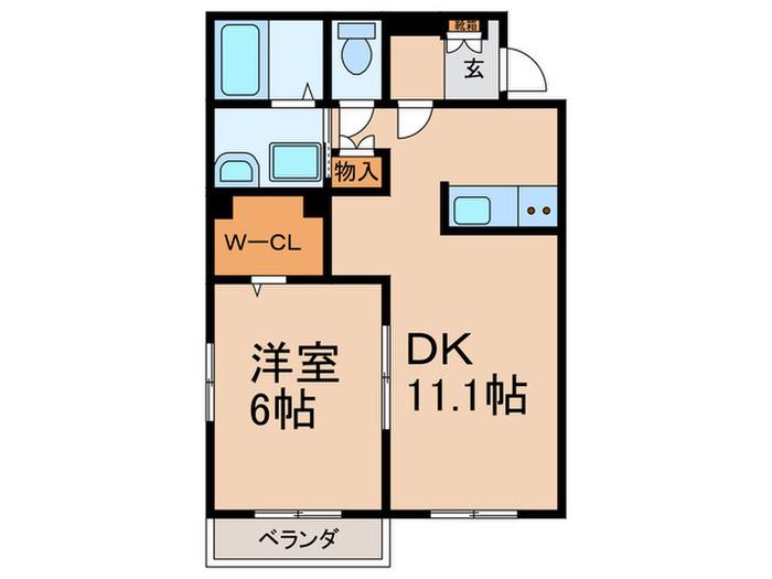 MAISON KURA(1DK/3階)の間取り写真