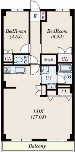 相模大野マンション(2LDK/11階)の間取り写真