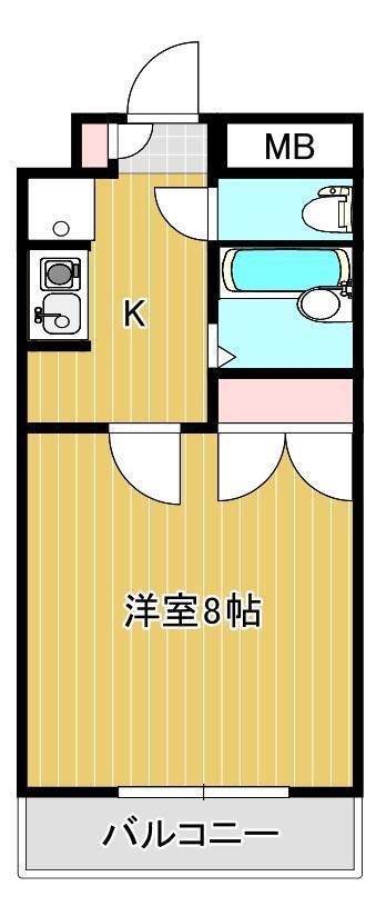 メゾンジュネス(1K/3階)の間取り写真