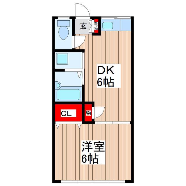 第二東葉荘(1DK/1階)の間取り写真