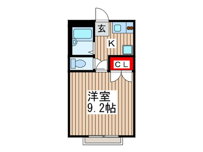 アムール石橋(1K/1階)の間取り写真