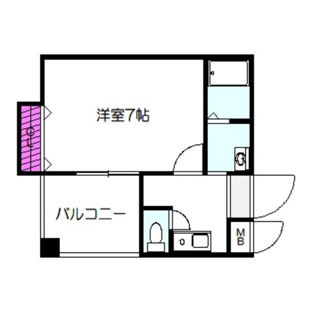 ドゥエリング成育(1K/6階)の間取り写真