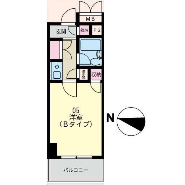 クレスト大和東(1K/6階)の間取り写真
