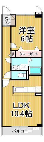 アニメ―ト松下1号館(1LDK/2階)の間取り写真