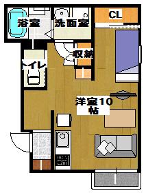 グランジ・ベアII(ワンルーム/1階)の間取り写真