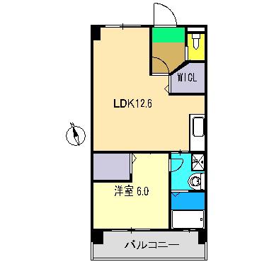 ラシーヌ大(1LDK/2階)の間取り写真