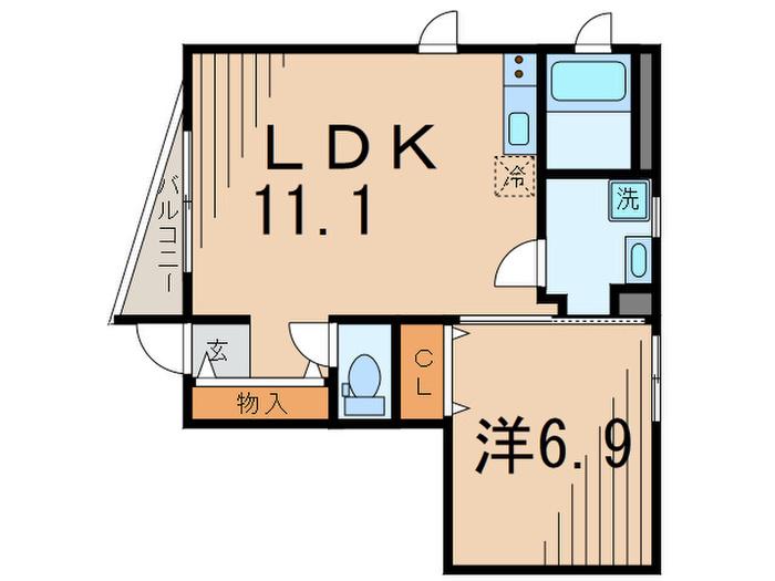CASA VENTURA(1LDK/2階)の間取り写真
