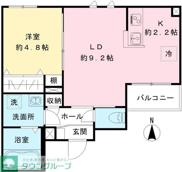 SAKURA TERRACE(1LDK/1階)の間取り写真