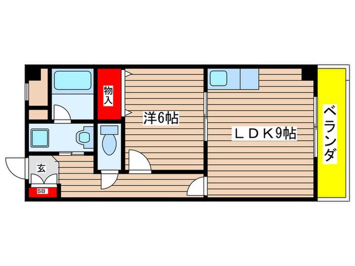 ネオコート塩釜(1LDK/3階)の間取り写真