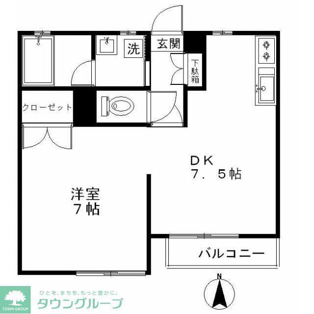セレンディプティ(1DK/1階)の間取り写真